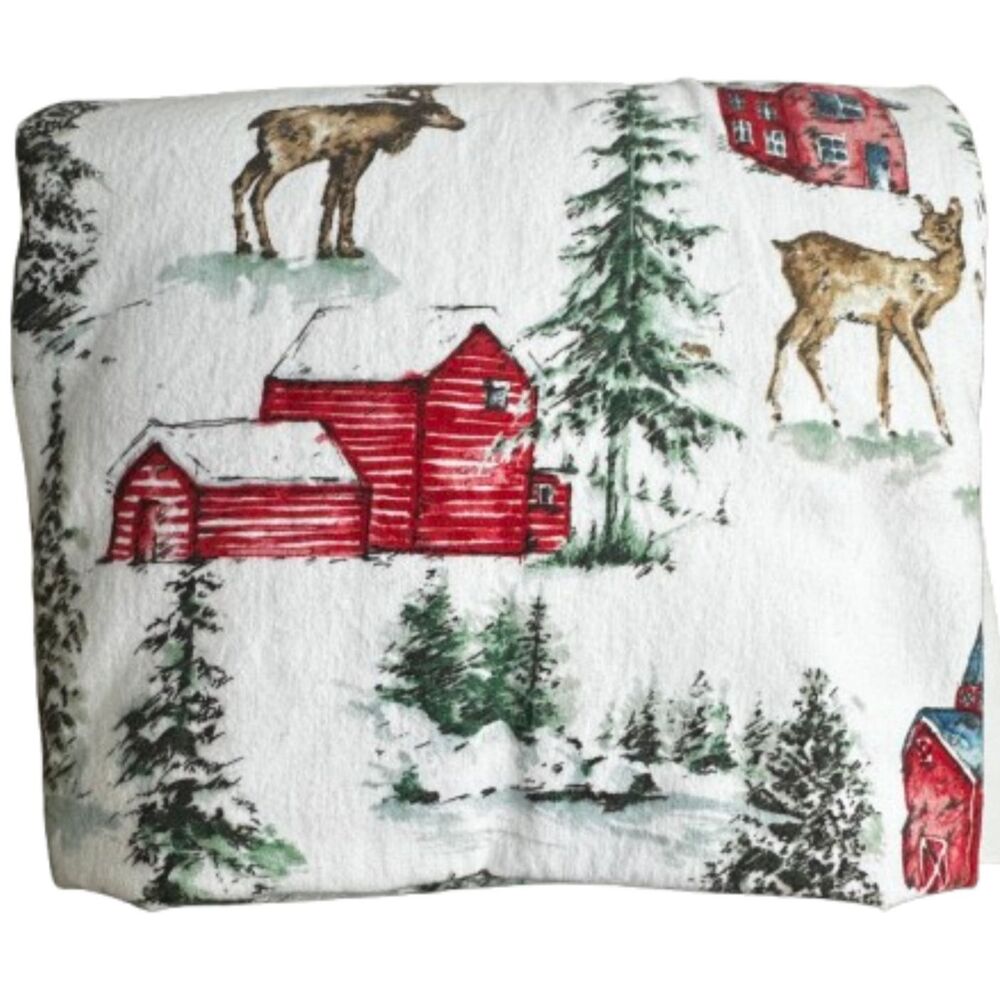 Cuddledown 100% Cotton Flannel Full Size Flat/Fitted Sheet Set (No Pillow Cases)